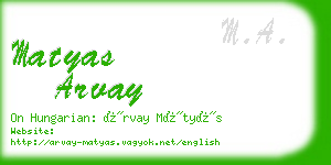 matyas arvay business card